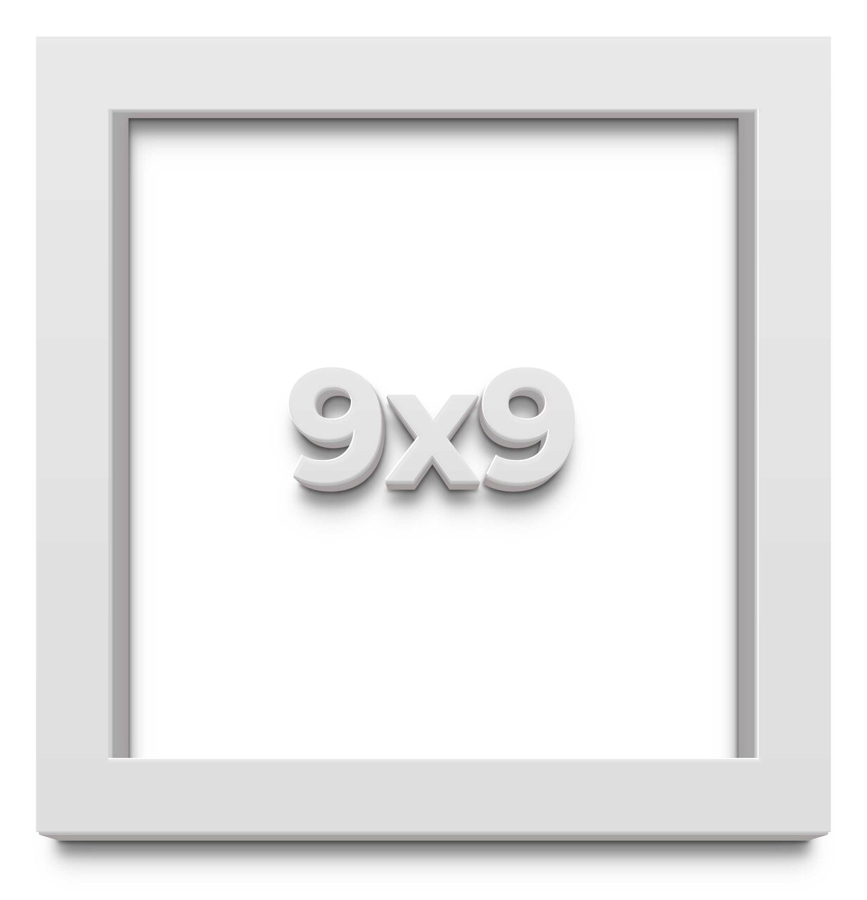 Square Slim Profile White Picture Frame - UV Acrylic, Foam Board Backing, Hanging Hardware